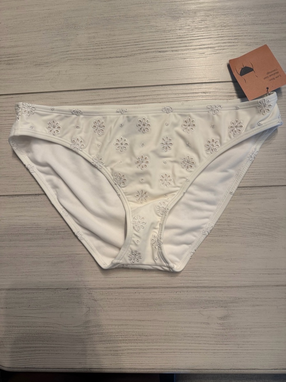 Shade & Shore White Embroidered Bikini Bottoms